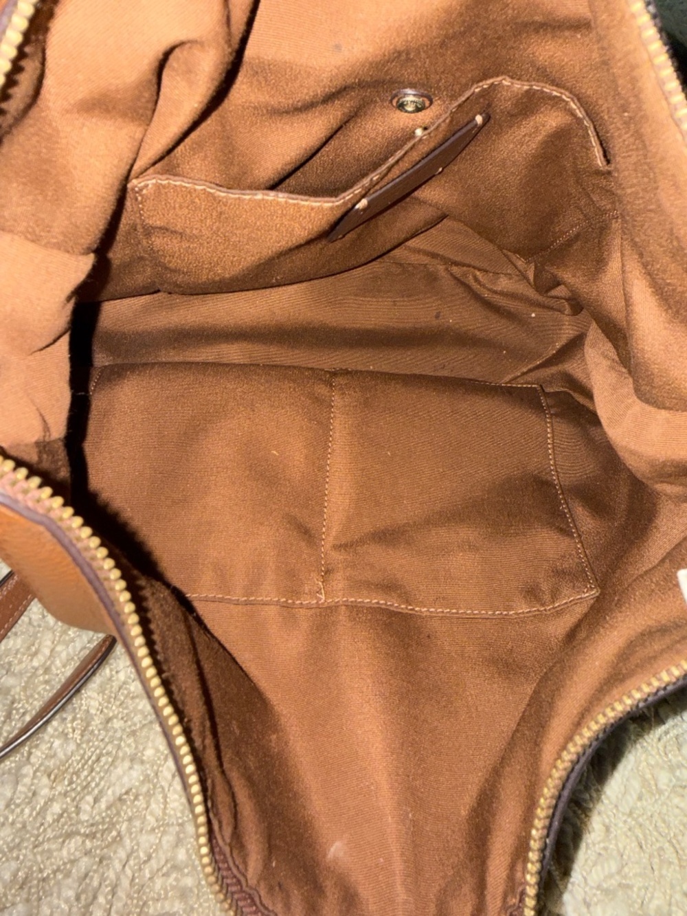 Coach Elle Slouchy Hobo Saddle Bag Brown Pebbled Leather Gold Hardware F31399 - Picture 10 of 15